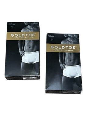 Goldtoe Briefs 4 Pair XXL White Underwear Tighty Whities Dadcore Hipster NIB
